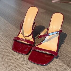 SHEIN Burgundy Strappy Heels